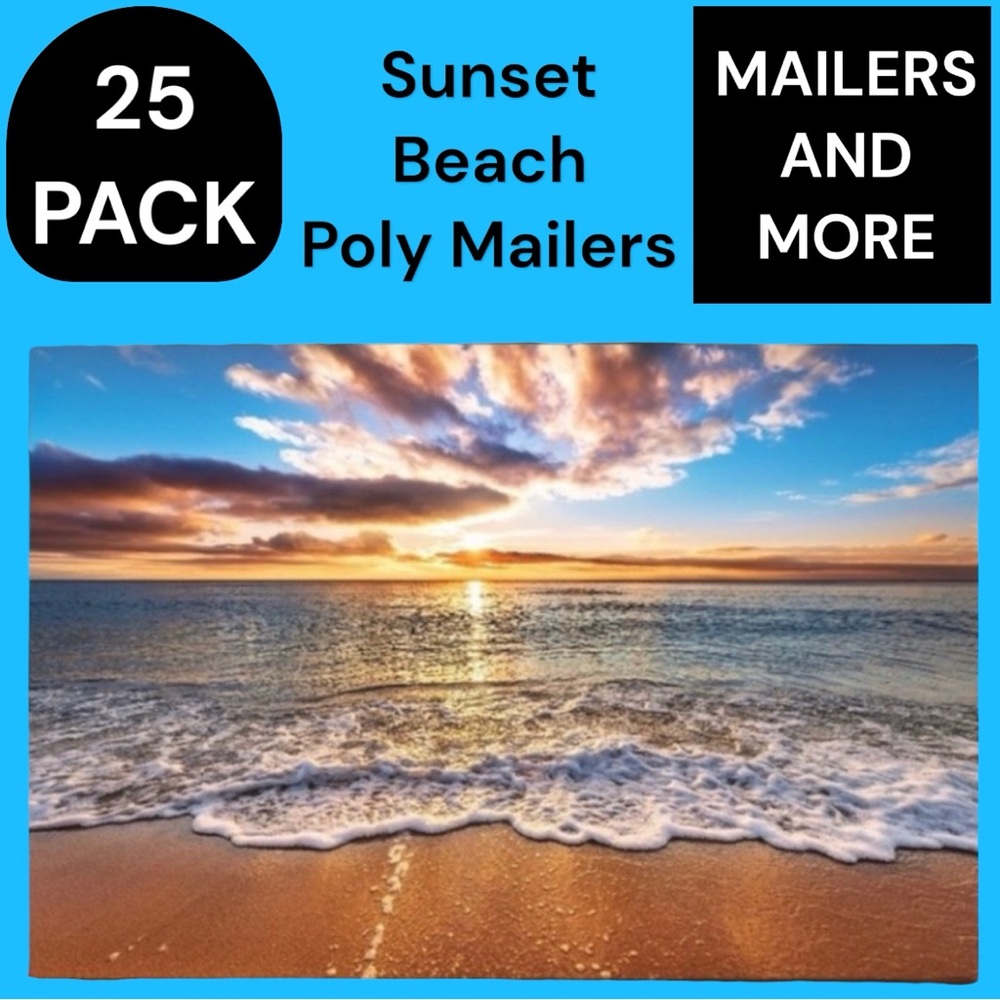 25 10X13 Poly Mailers Sunset Beach Flat PRICE FIRM